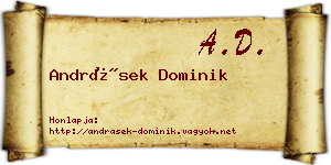 Andrásek Dominik névjegykártya
